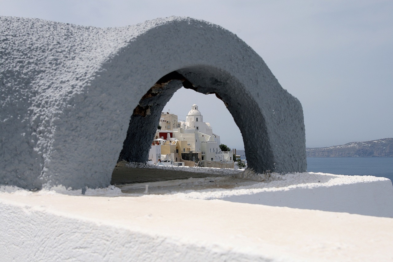 santorini church dome free photo