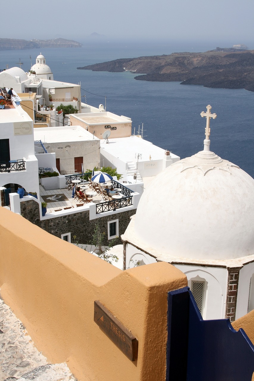 santorini island sea free photo