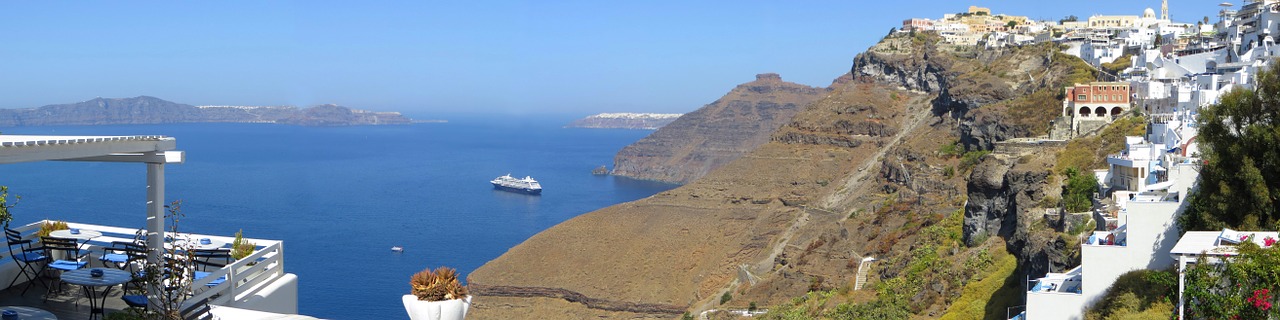 santorini panorama greece free photo