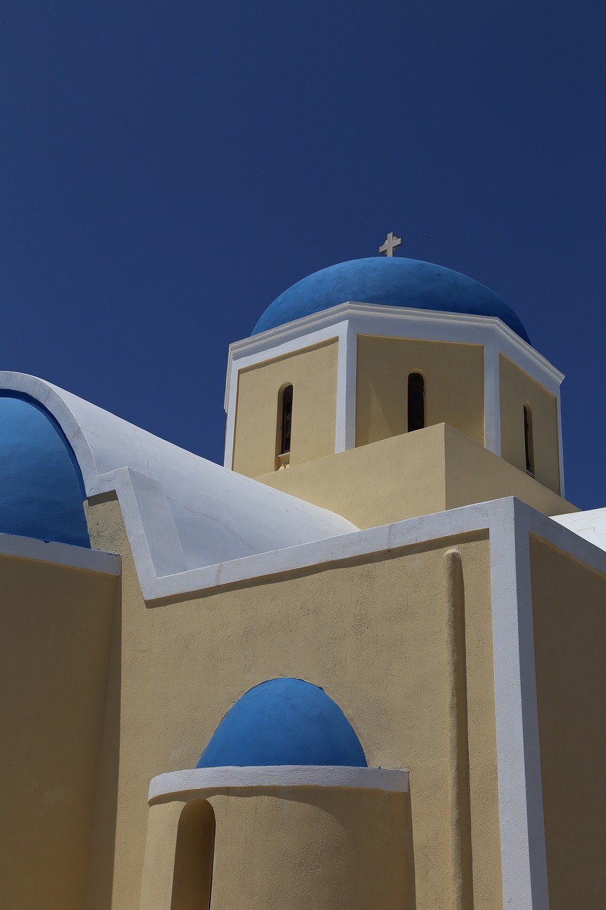 santorini church greece free photo