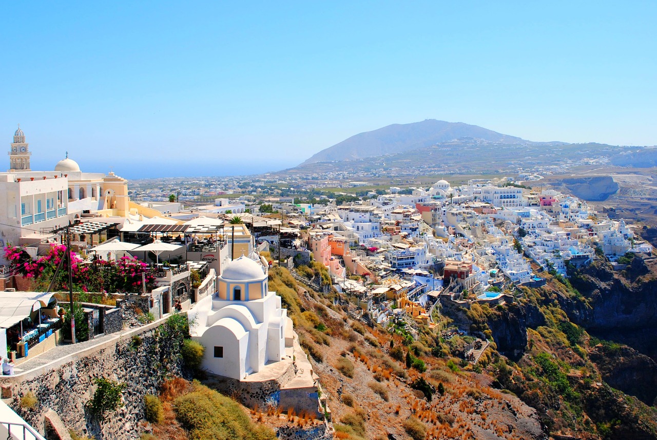 santorini caldera cliff free photo