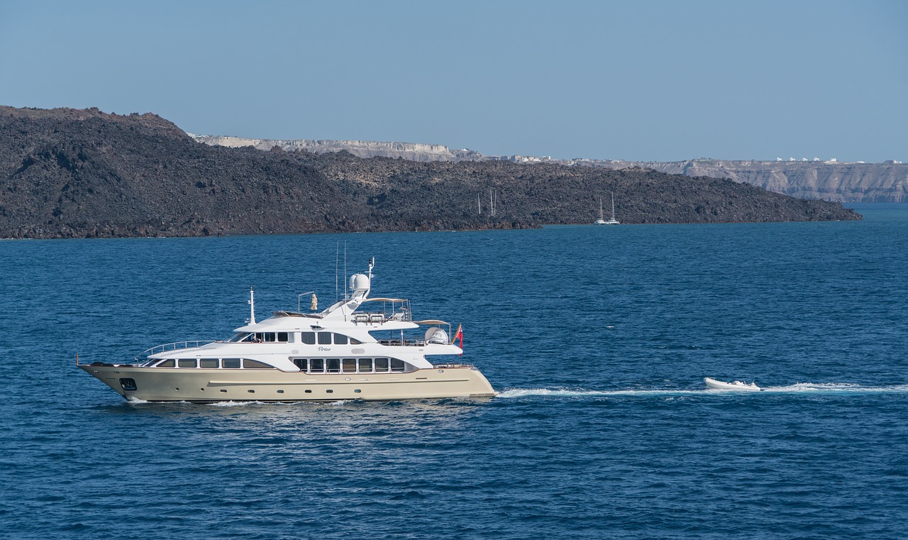 santorini greece yacht free photo