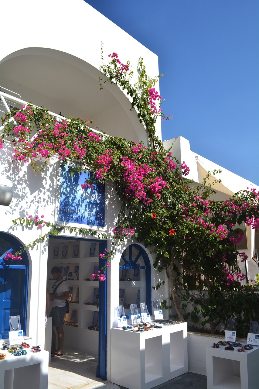 santorini greece white houses free photo