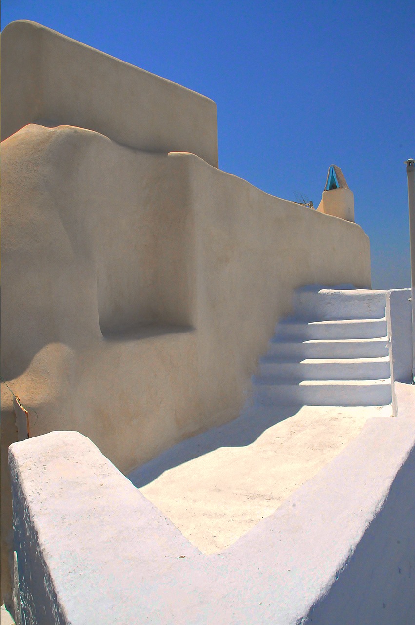 santorini house blue free photo