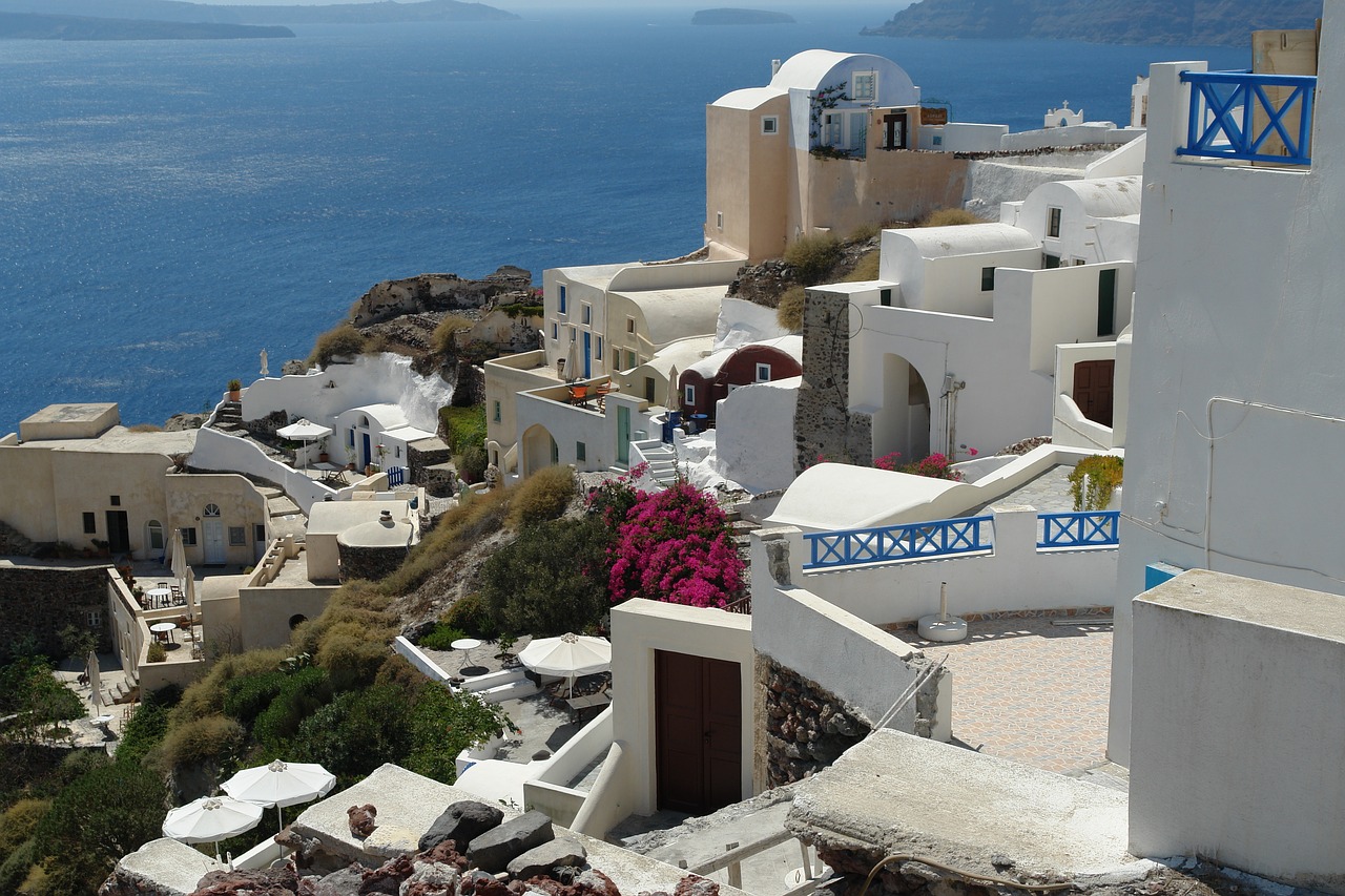 santorini view greece free photo