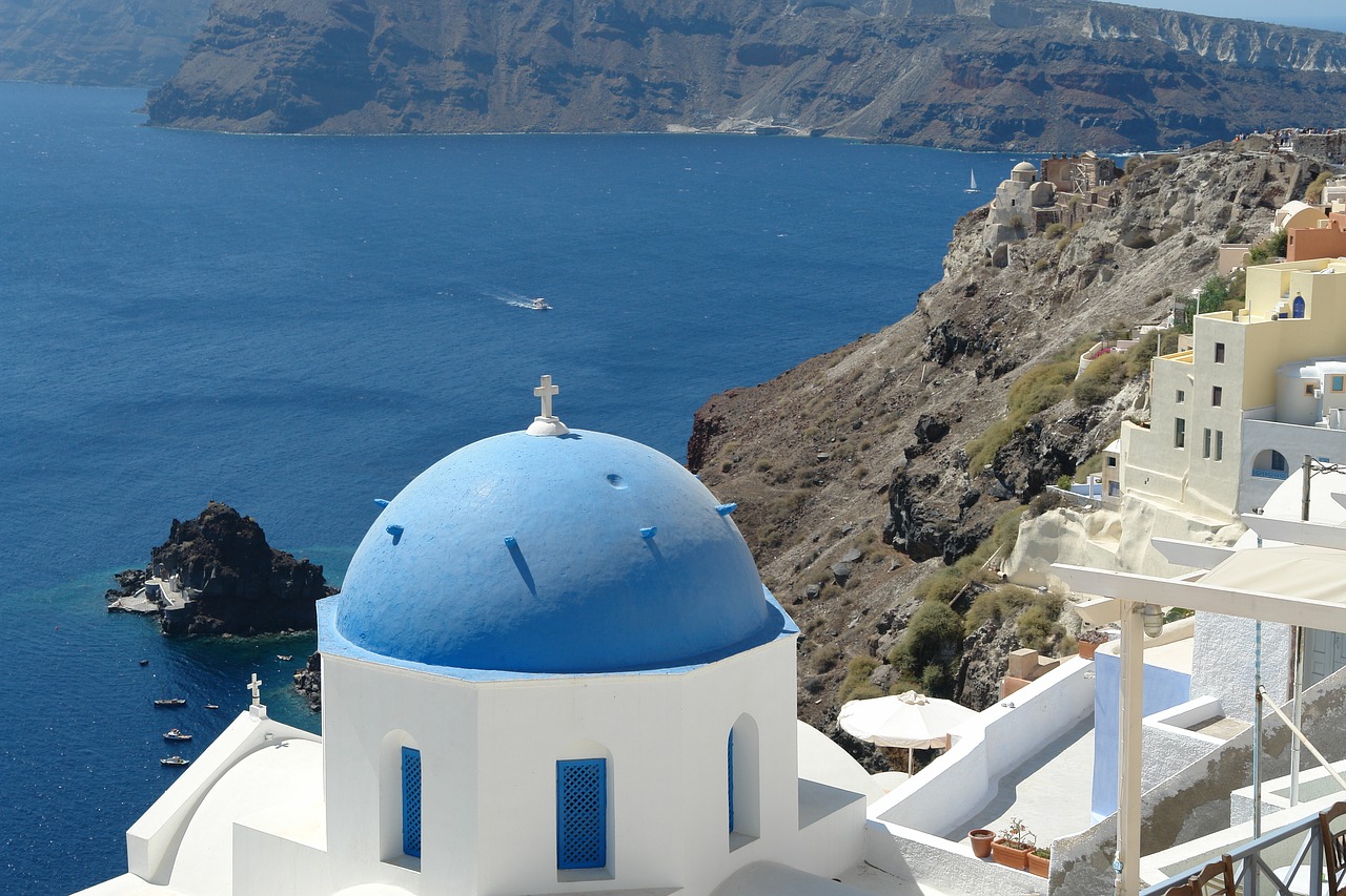 santorini view greece free photo