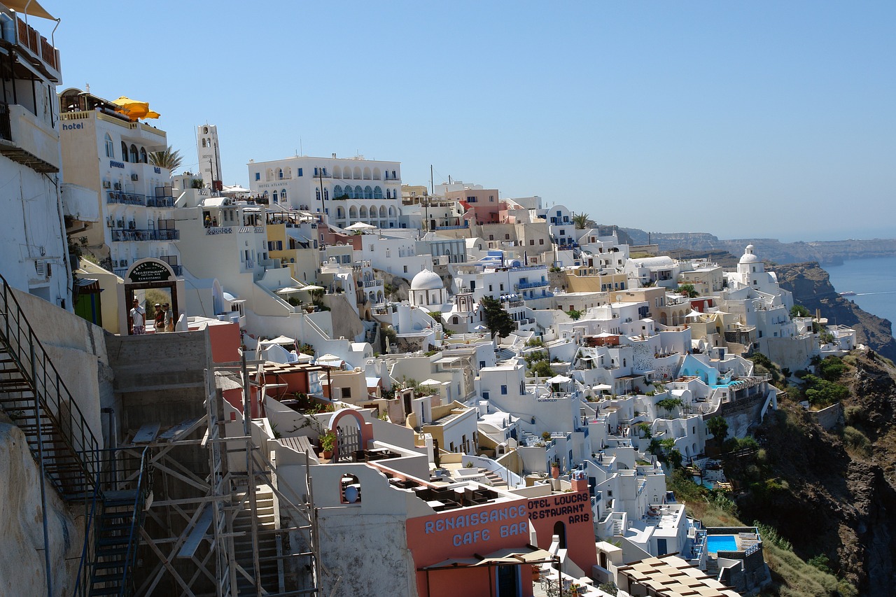 santorini thira greece free photo