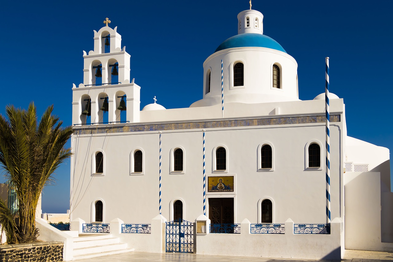 santorini greece church free photo