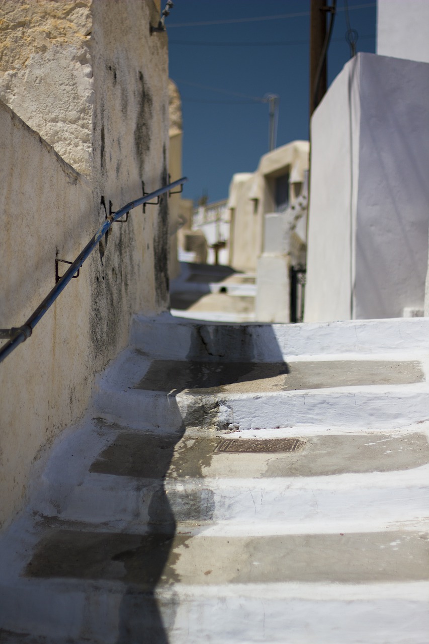 santorini megalochori stairs free photo