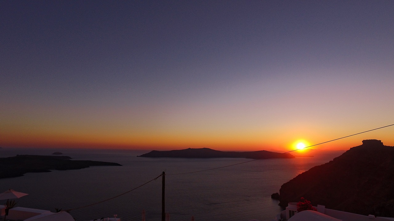 santorini greece sunset free photo