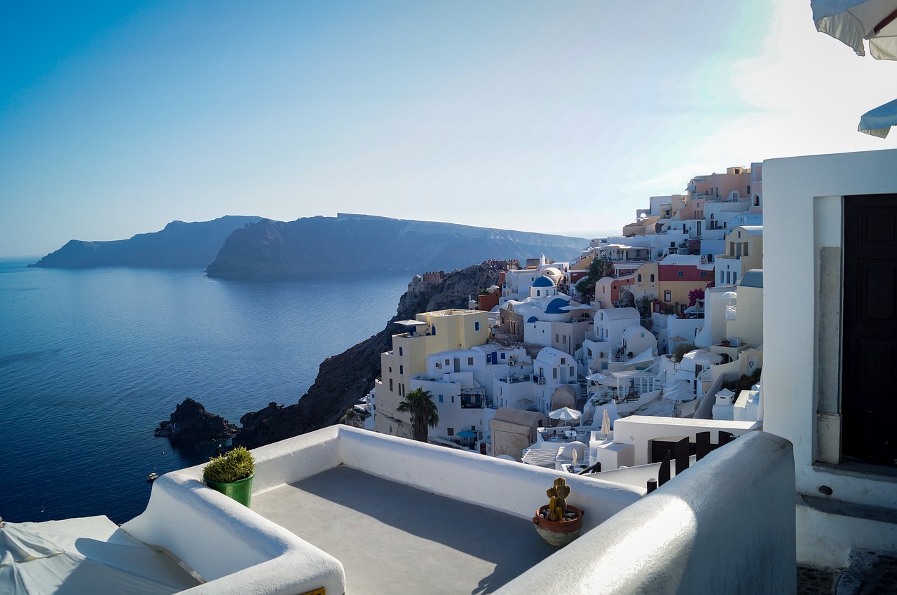 santorini landscape greece free photo