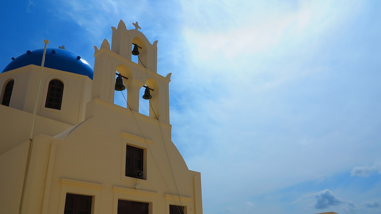 santorini greece white houses free photo