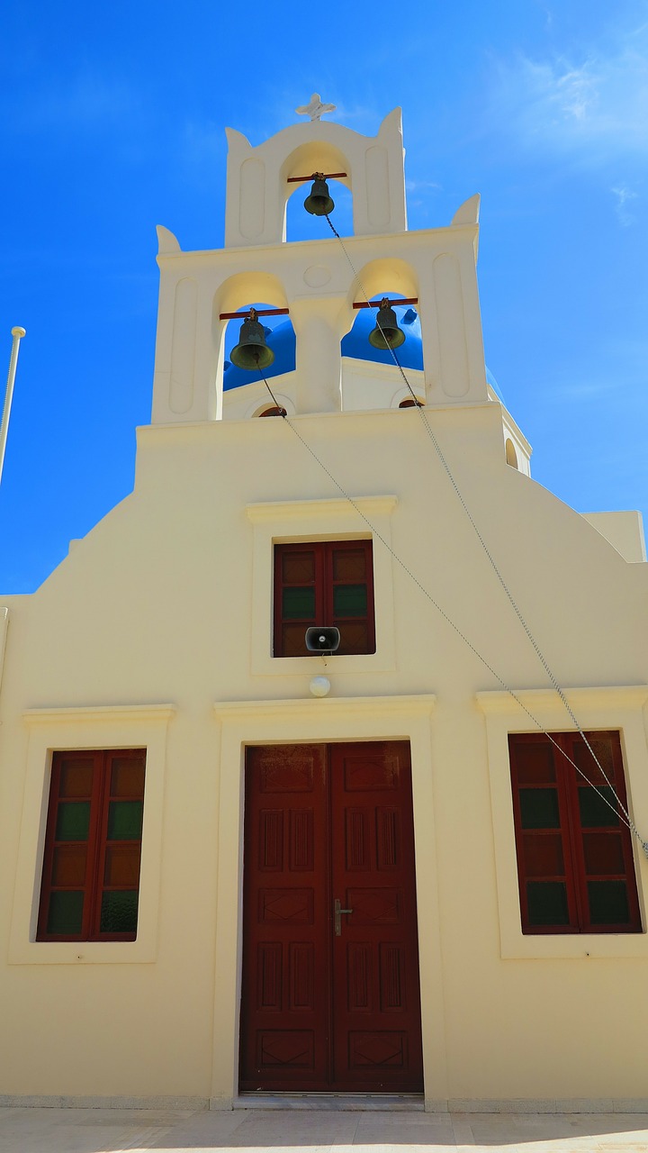 santorini greece white houses free photo