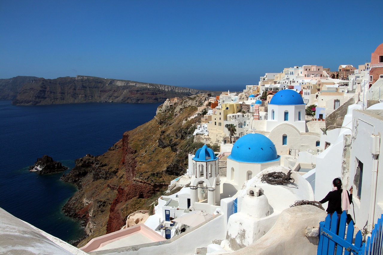 santorini sea greece free photo