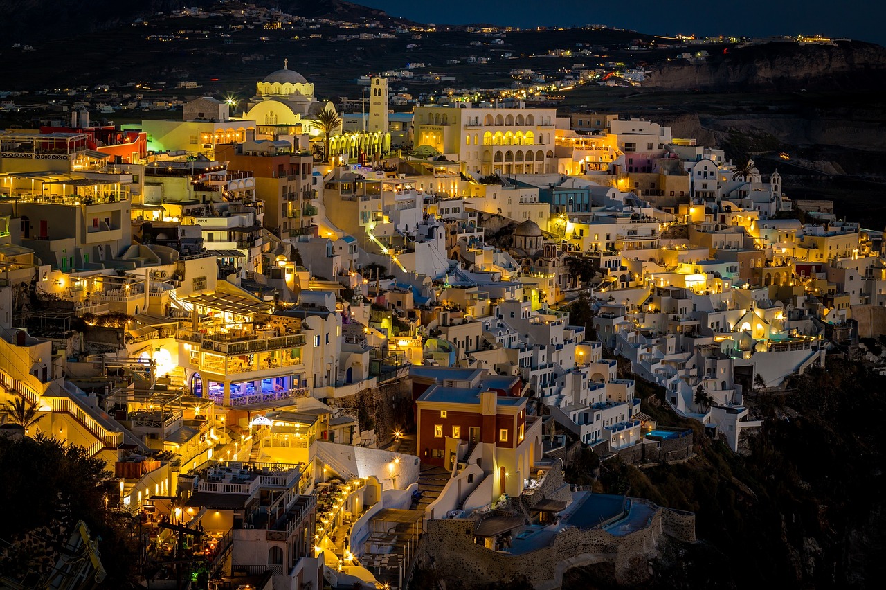 santorini  evening  sunset free photo