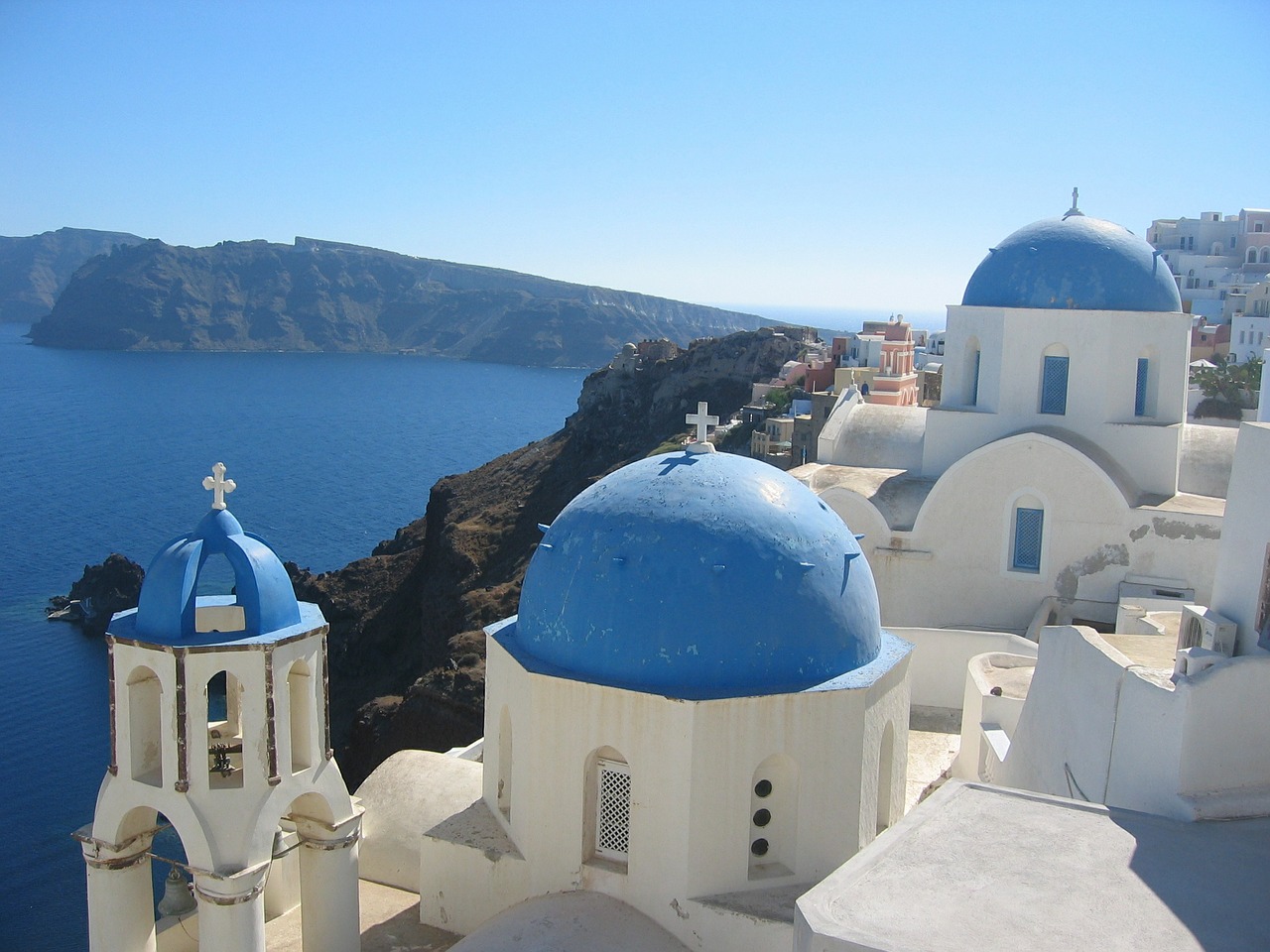 santorini mediterranean blue free photo