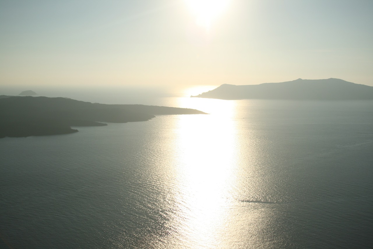santorini sea greece free photo