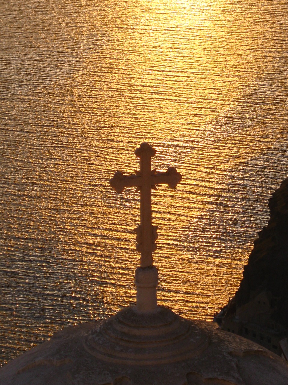 santorini sunset mood free photo