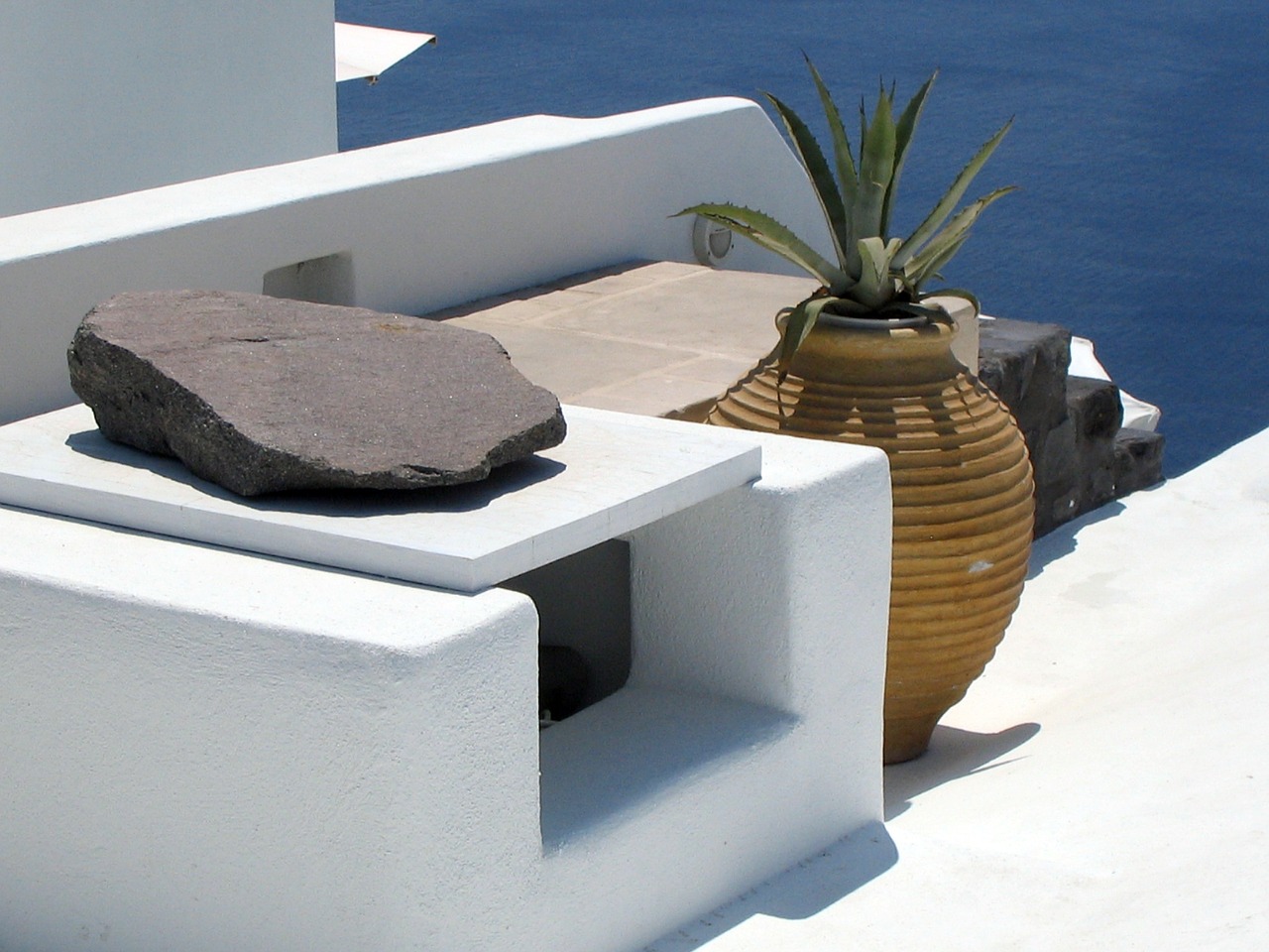 santorini sea travel free photo