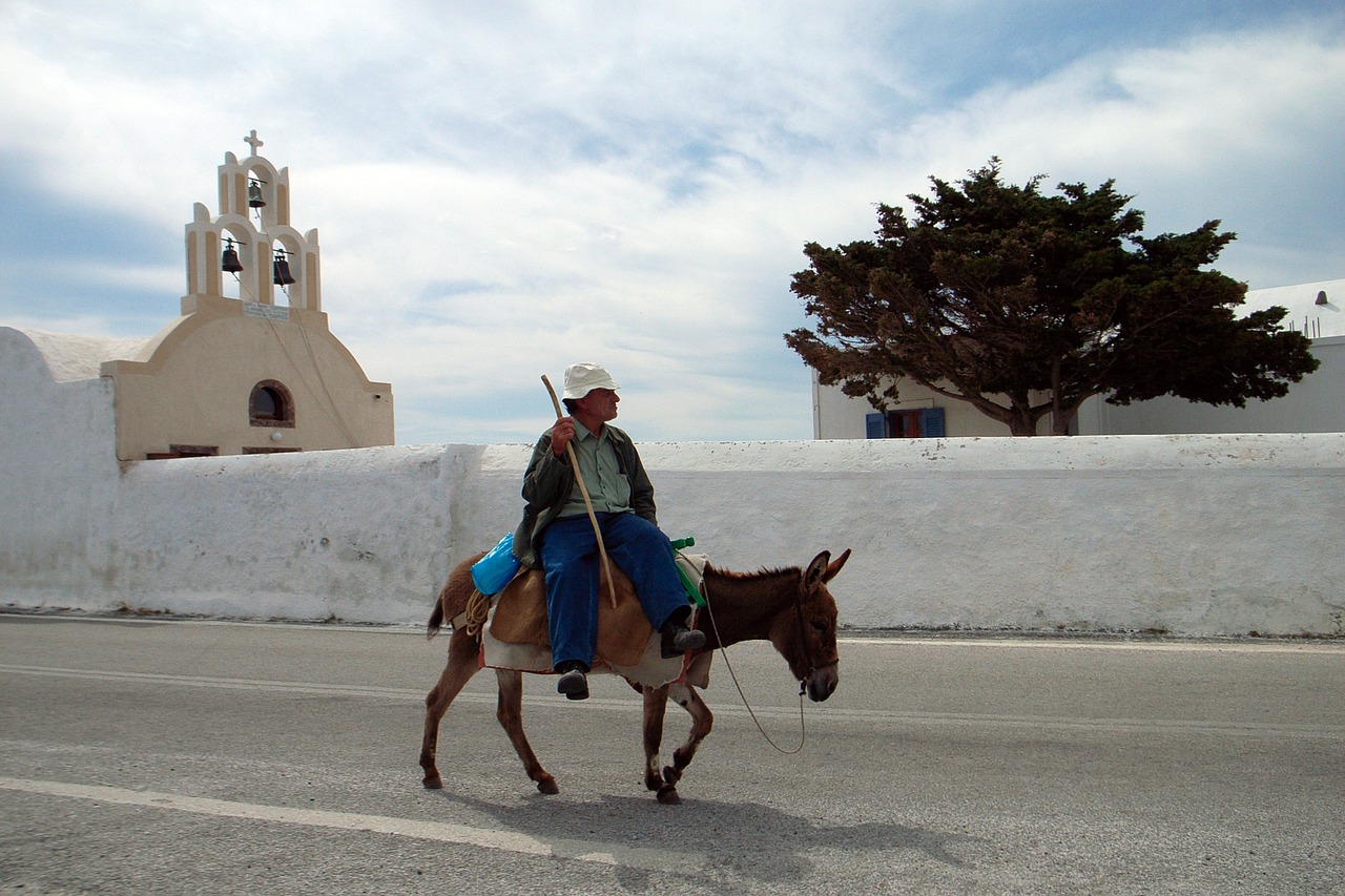 santorini caldera blue free photo