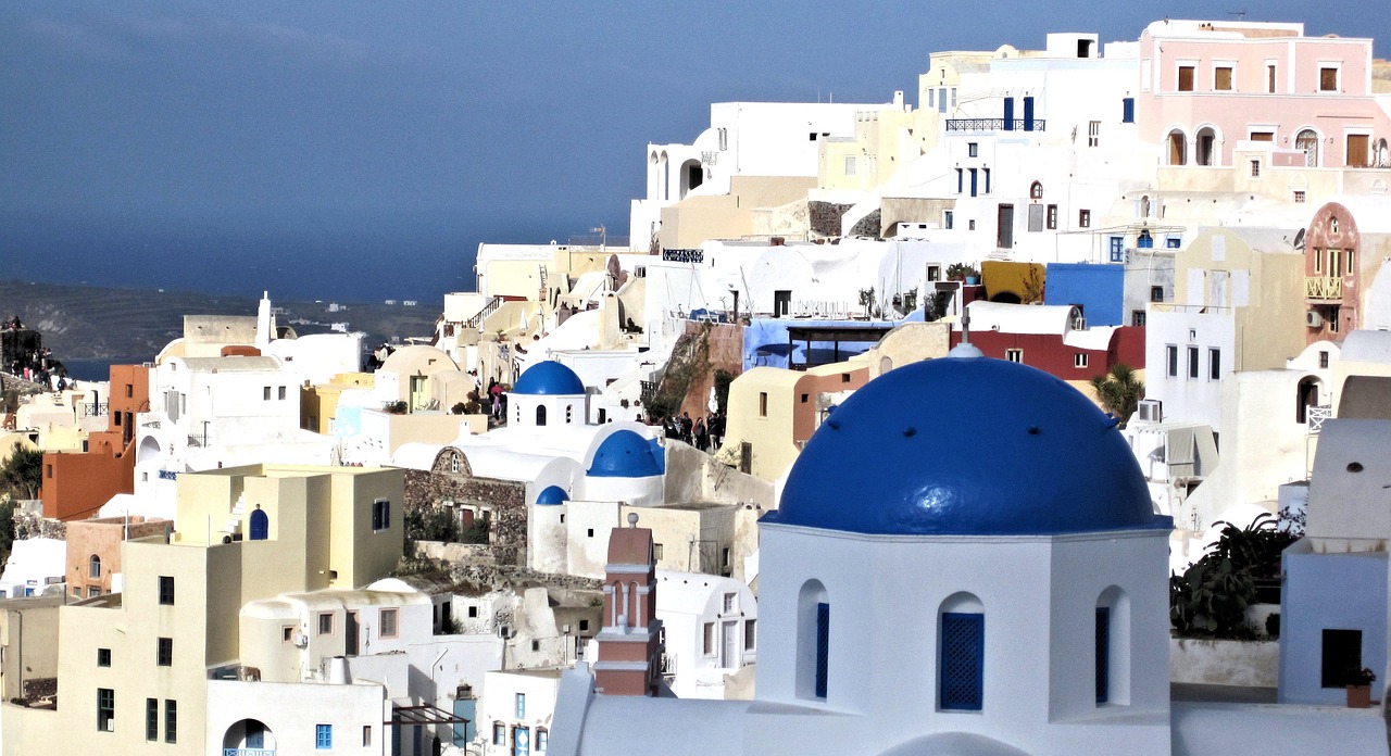 santorini greece buildings free photo