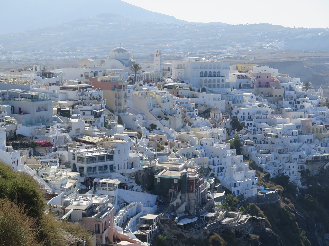 santorini island mediterranean greece free photo