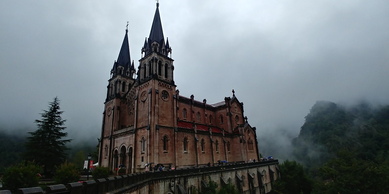 santuario de covadonga  church  northern spain free photo
