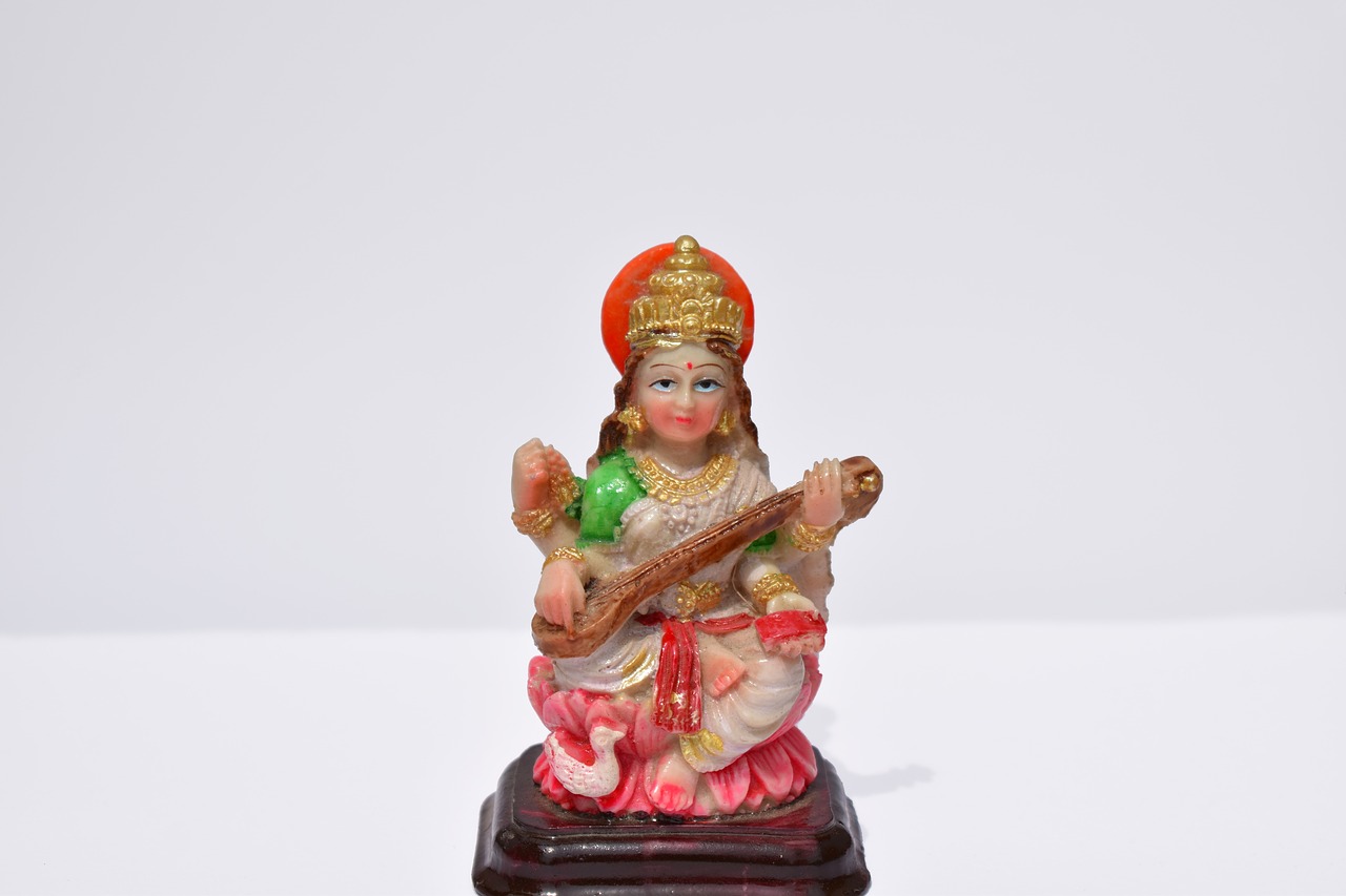 saraswati india goddess hindu religion free photo