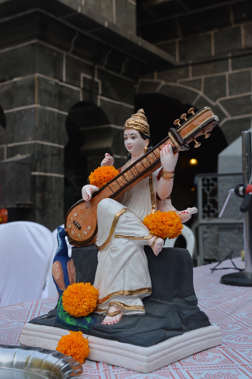 saraswati  idol  goddess free photo