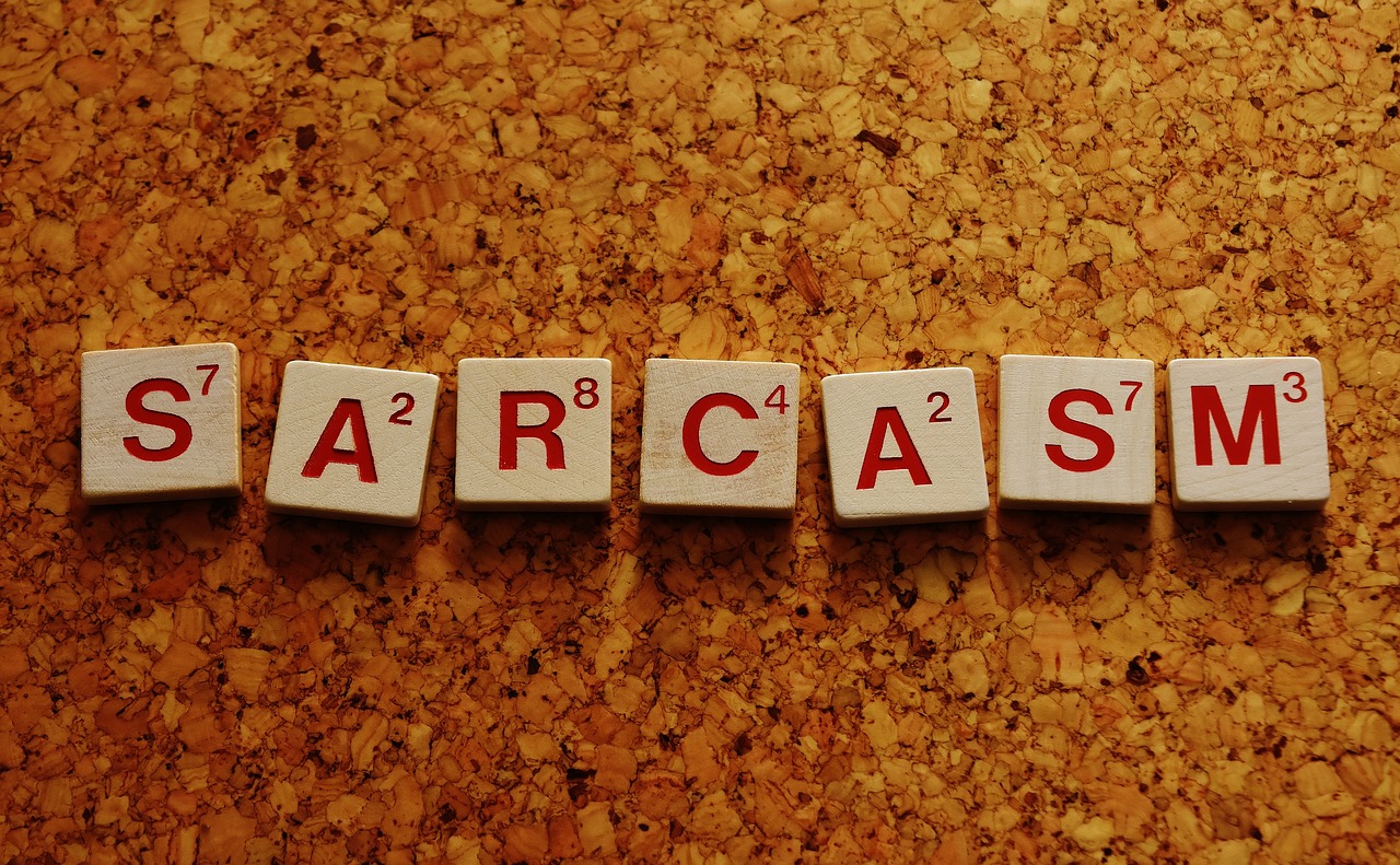 sarcasm word letters free photo
