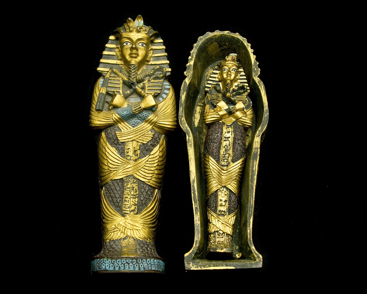 Set 2x stickers decal ancient egypt archaeology egyptian sarcophagus mummy