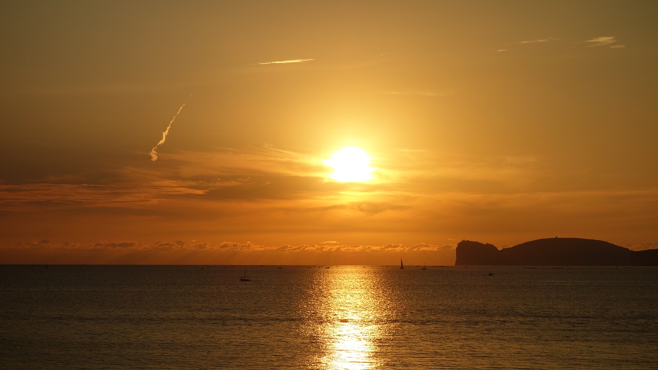 sardinia sunset sea free photo