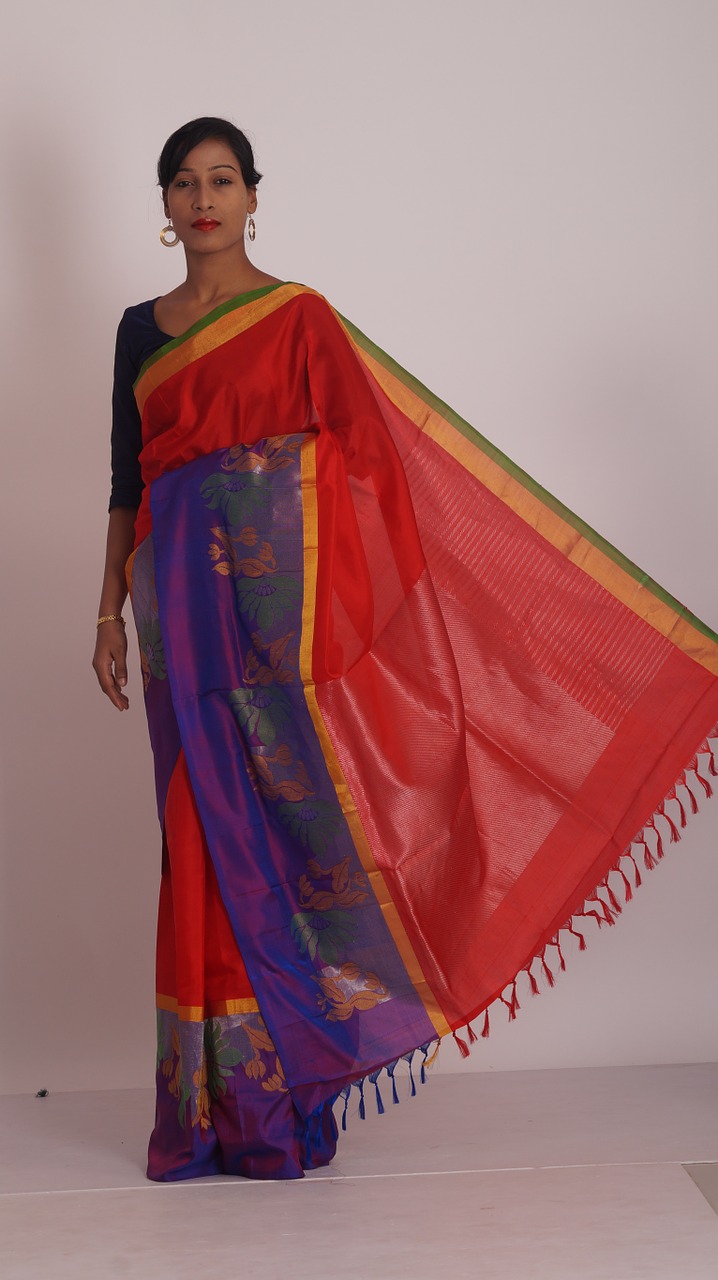 sarees blue color saris womens wear free photo