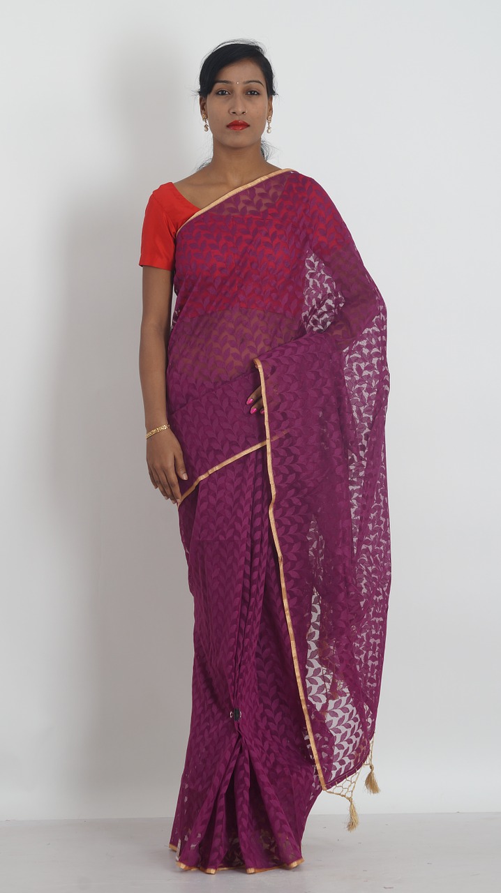 sarees pink color saris womens wear free photo