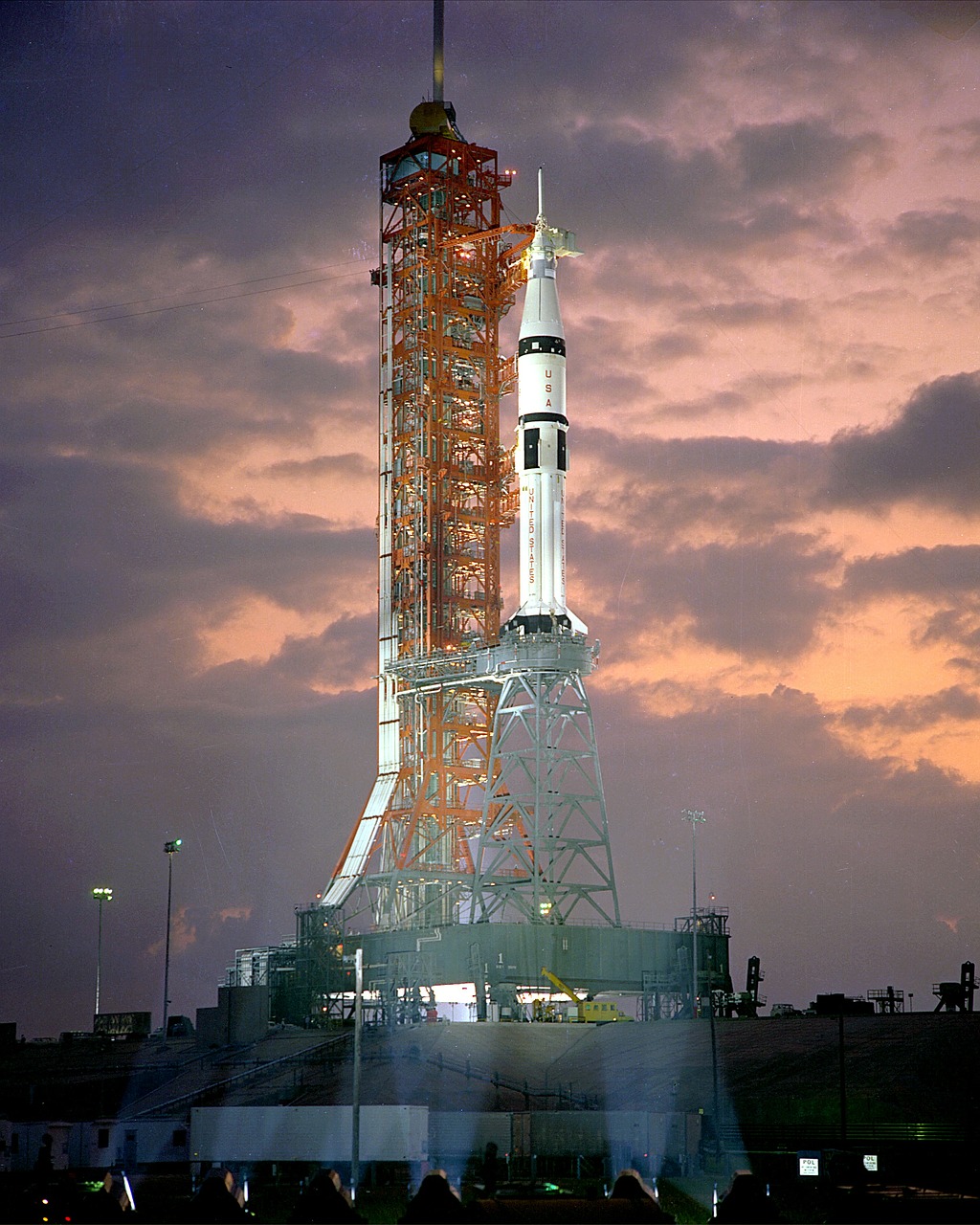 saturn 1b rocket launch pad pre-launch free photo