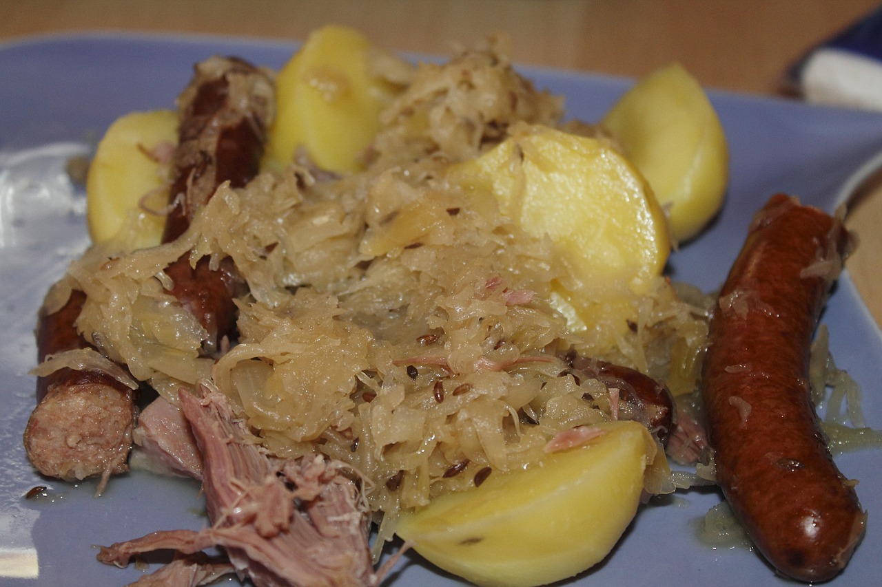 sauerkraut sausage potato free photo