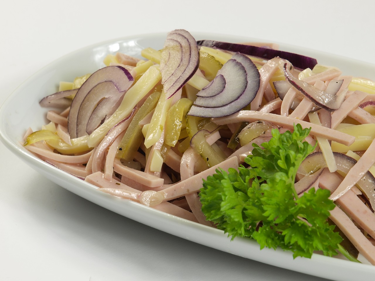 sausage salad onions free photo