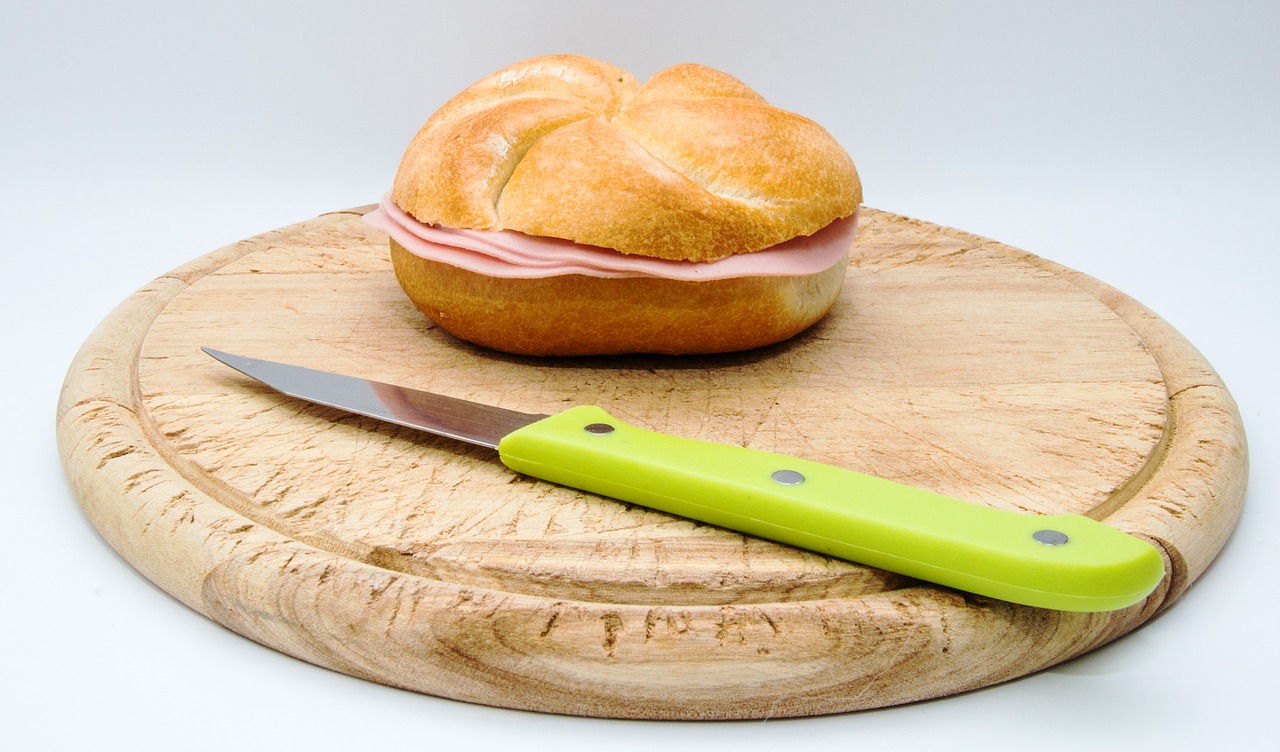 sausage bread board knife free photo