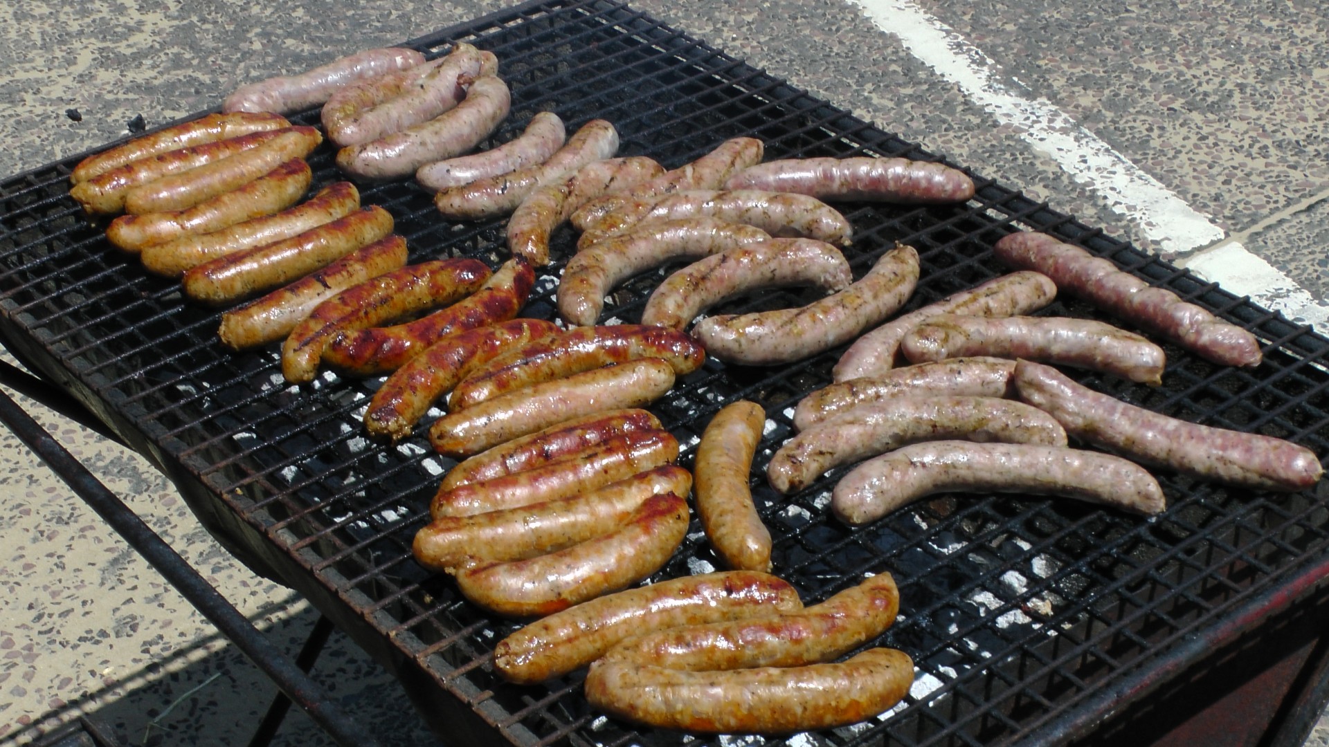 food food sign sausages being barbecued free photo