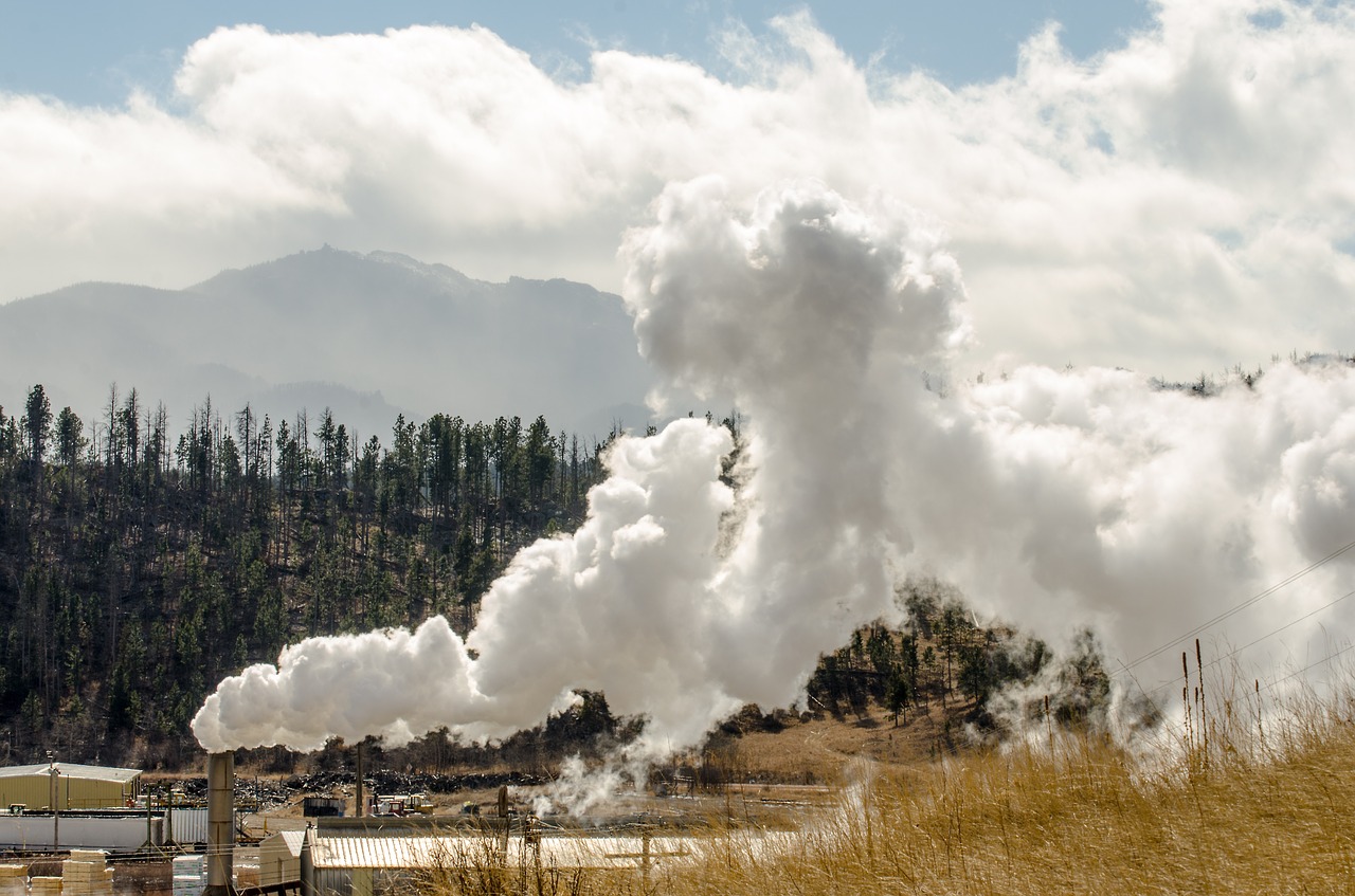 sawmill smokestack smoke free photo