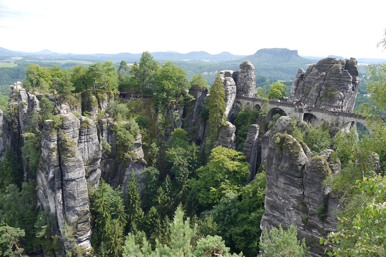 saxon switzerland bastei sandstone free photo