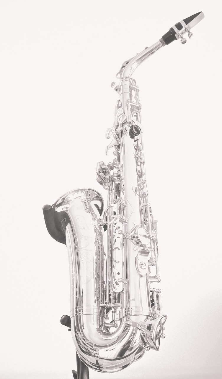 saxophone black and white music free photo