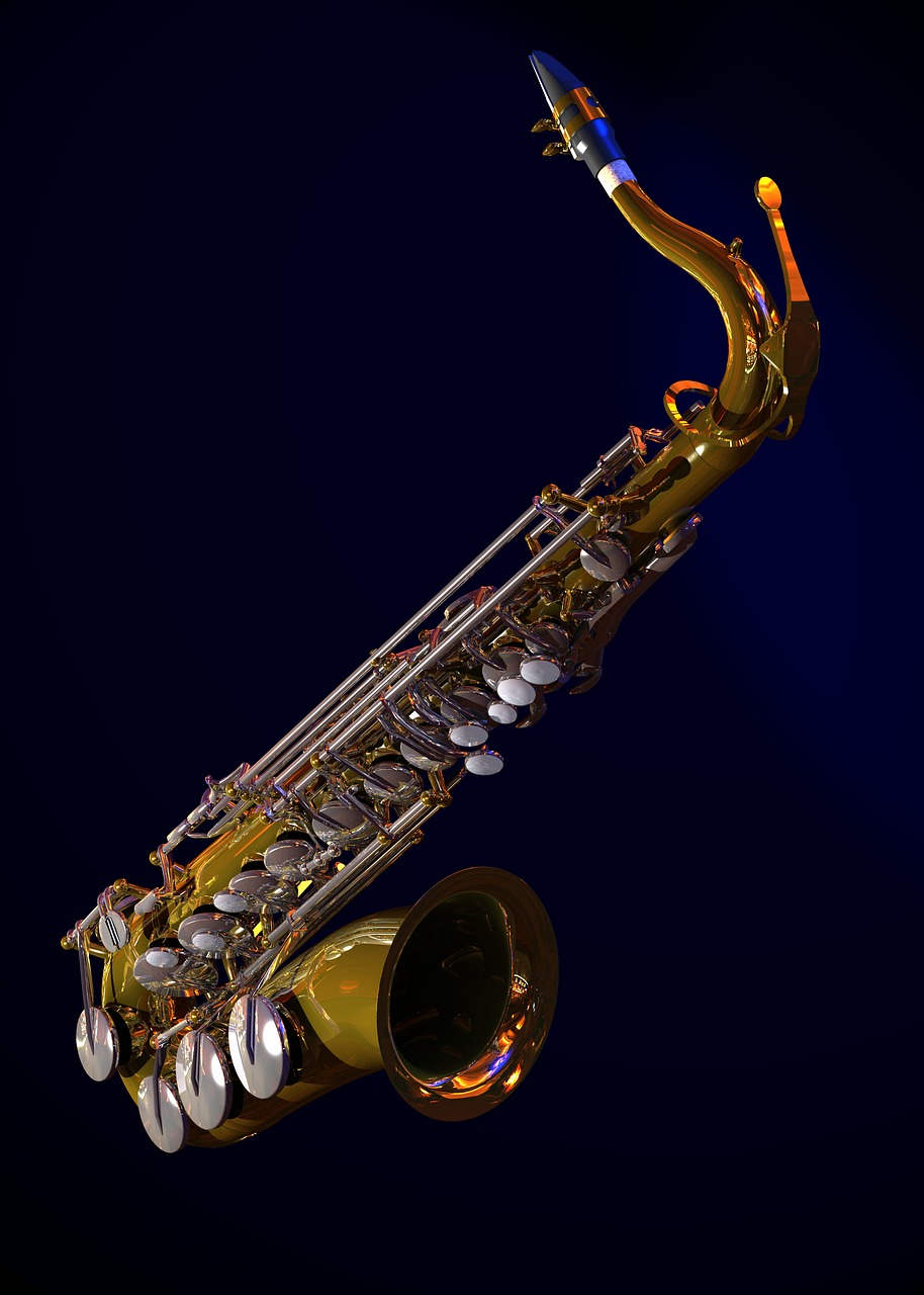 saxophone 3d graphics free photo