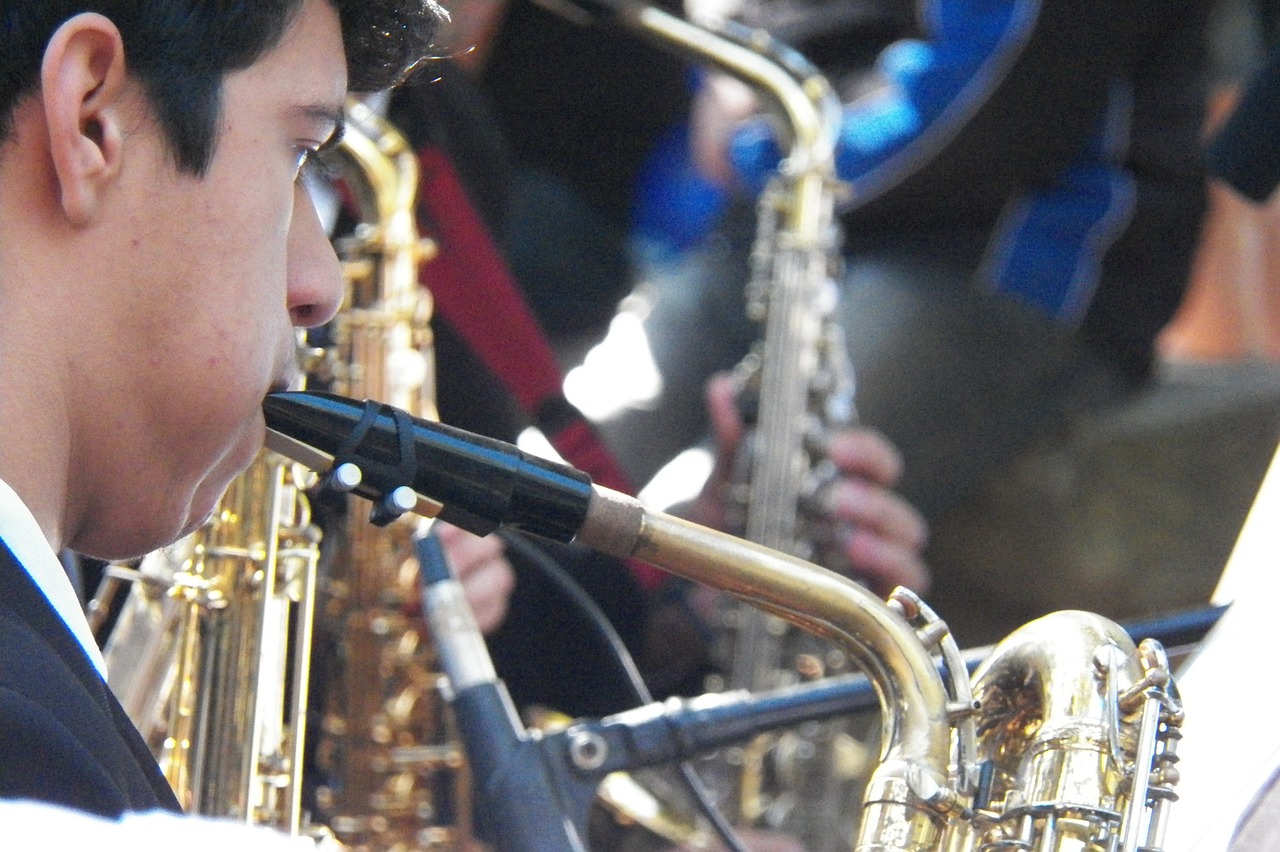 saxophonist music band free photo