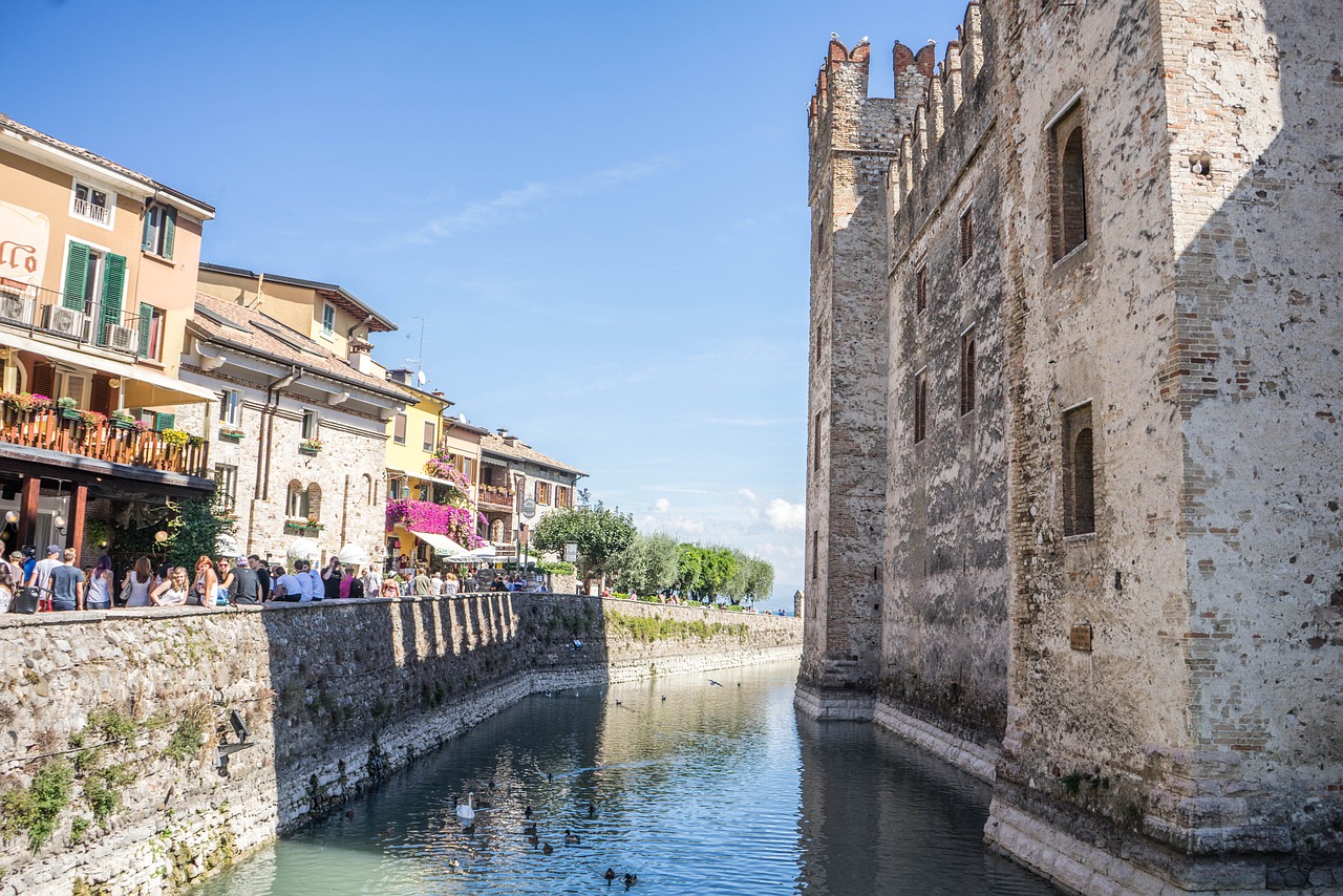 scaliger castle water sirmione free photo