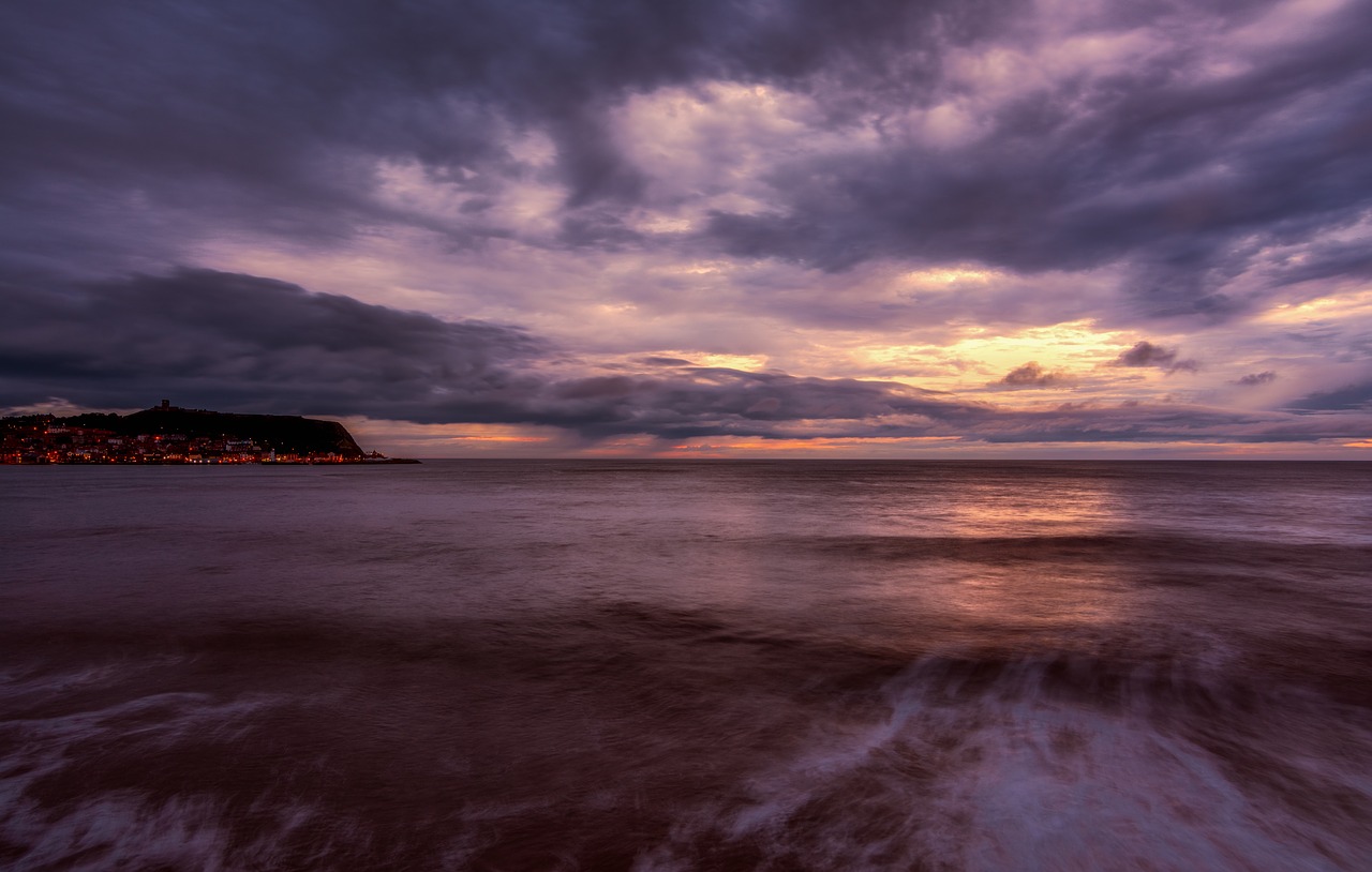 scarborough sunrise seascape free photo