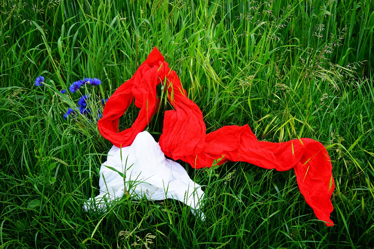 scarf red white free photo