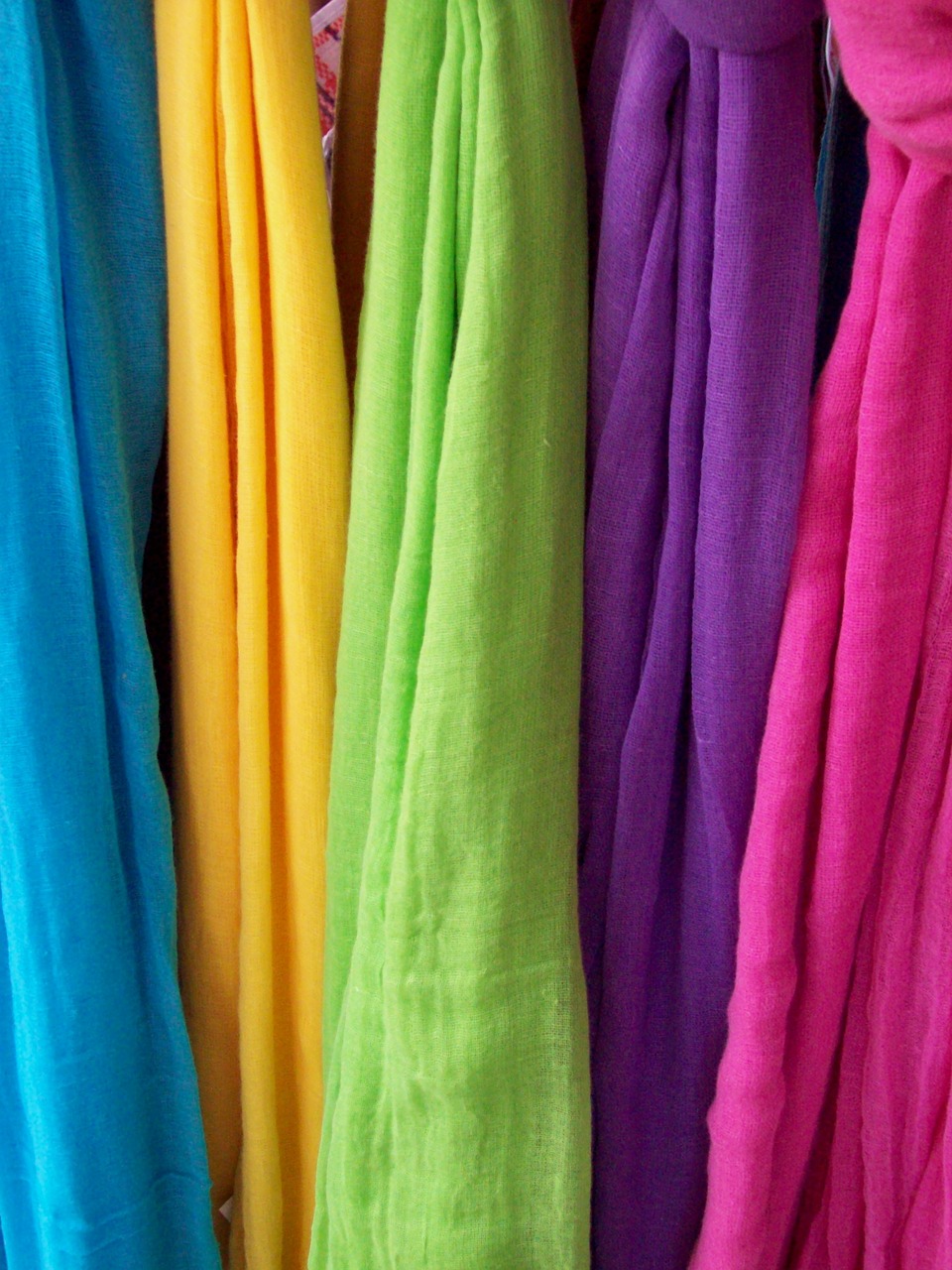 scarves colours rainbow free photo