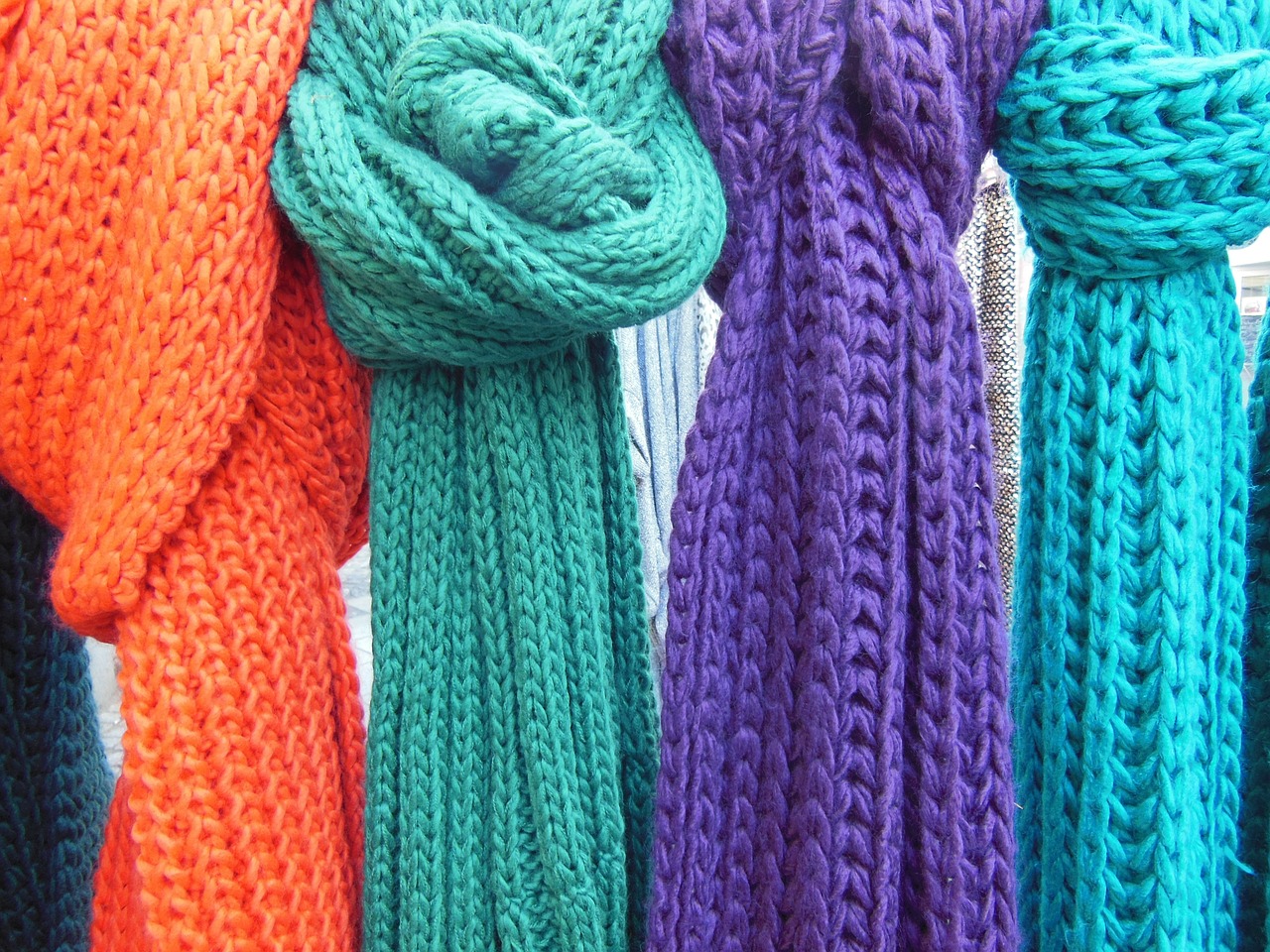 scarves knitted knitted scarves free photo