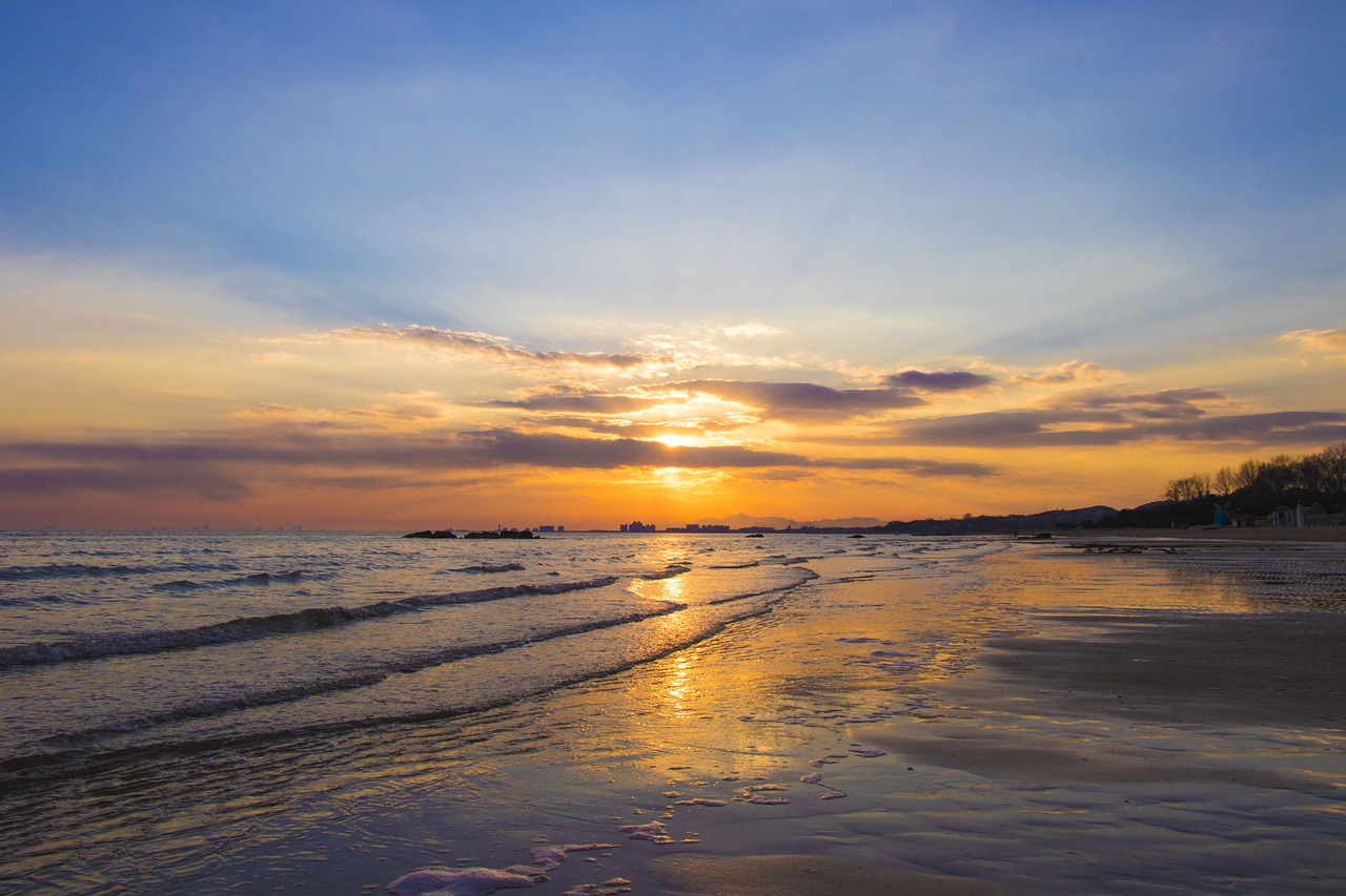 scenery beach sunset free photo